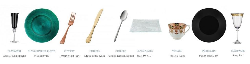 Funky, modern crockery and cutlery